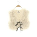 【中古】スナイデル SNIDEL 24AW フェイクファージレ ベスト クロップド F アイボリー ブラック /ES ■OS レディース 【ベクトル 古着】 250620