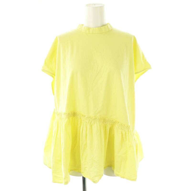 【中古】プラステ PLST コットンペプラムTシャツ カットソー フレンチスリーブ M 黄色 /NR ■OS レディース 【ベクトル 古着】 250627