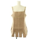 【中古】フミカ ウチダ FUMIKA_UCHIDA Jute Sleeveless Mini Dress トップス カットソー ジュート 38 茶 白 /MI ...