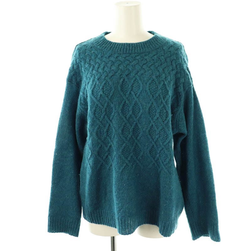 【中古】ビュルデサボン bulle de savon ニット セーター 長袖 ケーブル編み F 青 ブルー /AT ■OS ■FR レディース 【ベクトル 古着】 250630