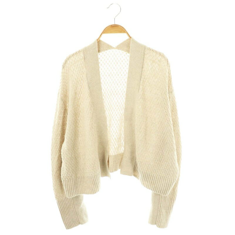 【中古】フレイアイディー FRAY I.D 柄編みルーズカーディガンニット 長袖 F ベージュ /DF ■OS レディース 【ベクトル 古着】 250627