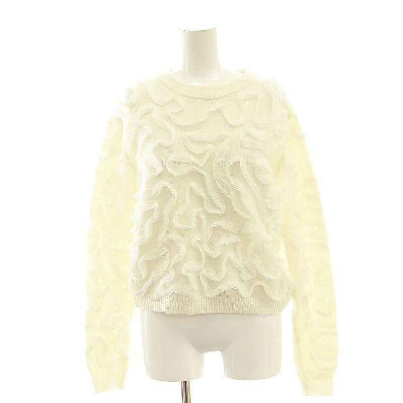 【中古】ニット セーター レース S 白 ホワイト /AT ■OS ■FR レディース 【ベクトル 古着】 250628(4)