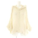 【中古】ワイズ Y's ヨウジヤマモト DAMAGE PROCESSED STRIPE JERSEY HOODED PULLOVER ニットパーカー プルオーバー 2 ライトベージュ /ES ■OS ■SH レディース 【ベクトル 古着】 250703