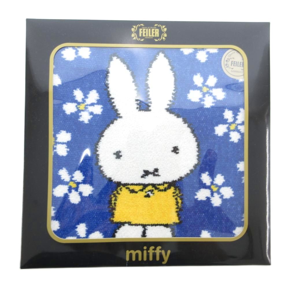 【中古】未使用品 フェイラー FEILER × ミッフィー タグ付き ハンカチ ホワイトフラワー 花がら 青 ブルー /JS レディース 【ベクトル 古着】 250815のサムネイル