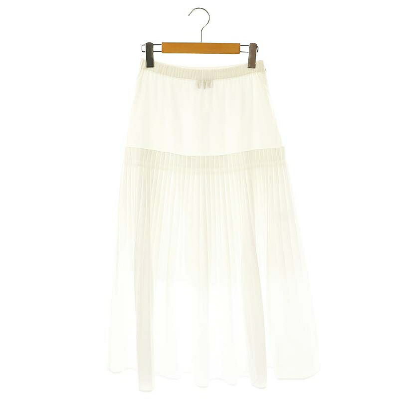 【中古】ユナイテッドアローズ UNITED ARROWS プリーツギャザースカート ロング 38 ホワイト /DF ■OS レディース 【ベクトル 古着】 250704