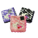 【中古】未使用品 アナスイ ANNA SUI タオルハンカチ 3点セット ハート柄 刺繍 ピンク 紫 黒 /MI ■OS レディース 【ベクトル 古着】 250...