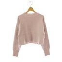 【中古】ジャスグリッティー JUSGLITTY 23AW クロップドニット セーター 長袖 2 ピンク /AT ■OS レディース 【ベクトル 古着】 250709