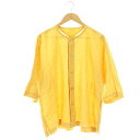 【中古】オムプリッセイッセイミヤケ HOMME PLISSE ISSEY MIYAKE HP96-FJ022 リネン前開きシャツ ノーカラー 3 ベージュ /MI ■OS メンズ 【ベクトル 古着】 250711