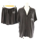 【中古】ジェラートピケ gelato pique シャツショートパンツセットアップパジャマセット ナイトウエア F ダークグレー /MI ■OS レディース 【...