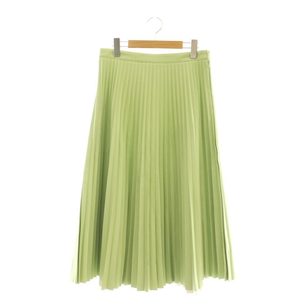 【中古】プロエンザスクーラー PROENZA SCHOULER フェイクレザー プリーツスカート フレア 2 ライトグ..