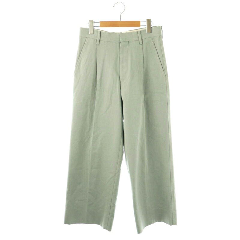 【中古】ビューティフルピープル beautiful people ポプリンワイドパンツ タック 38 ライトブルー /HK ■OS メンズ 【ベクトル 古着】 250724