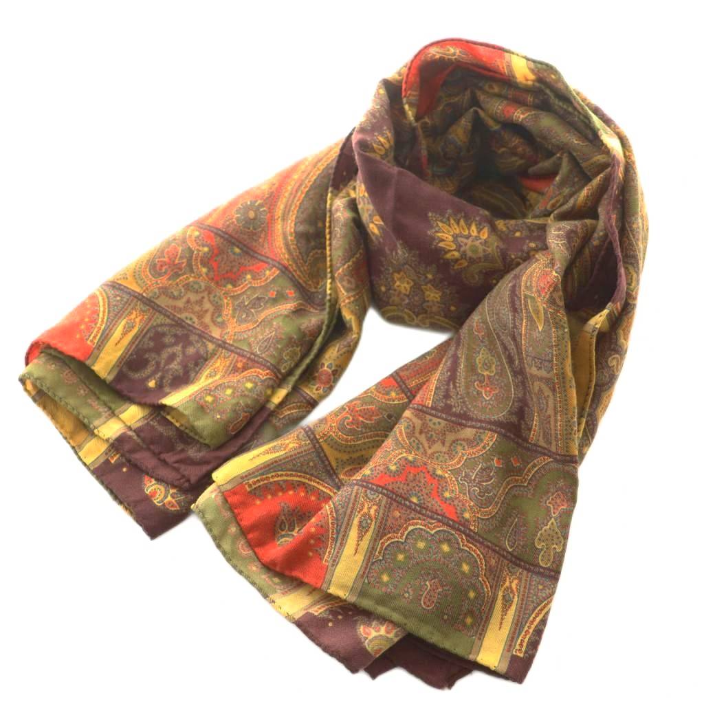 【中古】エトロ ETRO ストール マフラー ペイズリー柄 マルチカラー 茶 ブラウン オレンジ /SS ■OS ■GY14 レディース 【ベクトル 古着】 251010