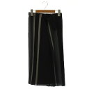 【中古】イッセイミヤケ ISSEY MIYAKE プリーツ タイトスカート ストライプ 2 ブラック グレー /ES ■OS レディース 【ベクトル 古着】 250729