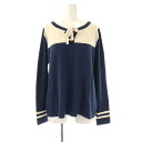 【中古】マックスマーラ ウィークエンドライン MAX MARA WEEKEND LINE バイカラー 長袖カットソー L ダークネイビー オフホワイト /ES ...