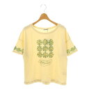 【中古】未使用品 ホコモモラ JOCOMOMOLA Serenidad 花瓶モチーフプリントTシャツ カットソー 半袖 40 アイボリー /HK ■OS レディ...