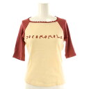 【中古】ホコモモラ JOCOMOMOLA Tシャツ カットソー 五分袖 コットン 40 エクリュ 赤 /NR ■OS レディース 【ベクトル 古着】 25080...