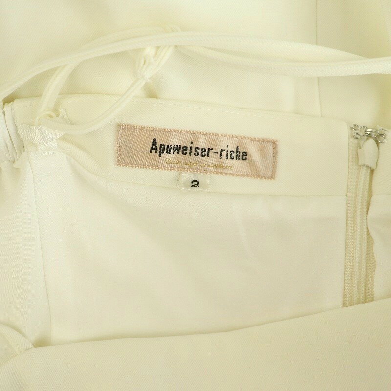 【中古】アプワイザーリッシェ Apuweiser-riche キャミワンピース ロング スリット Iライン ストレッチ 2 ホワイト /MY ■OS ■SH レディース 【ベクトル 古着】 250828