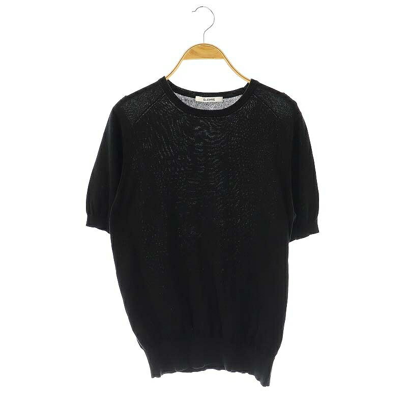 【中古】スローン SLOANE 14Gコットン天竺半袖クルーネックニット カットソー プルオーバー 3 黒 /CX ■..
