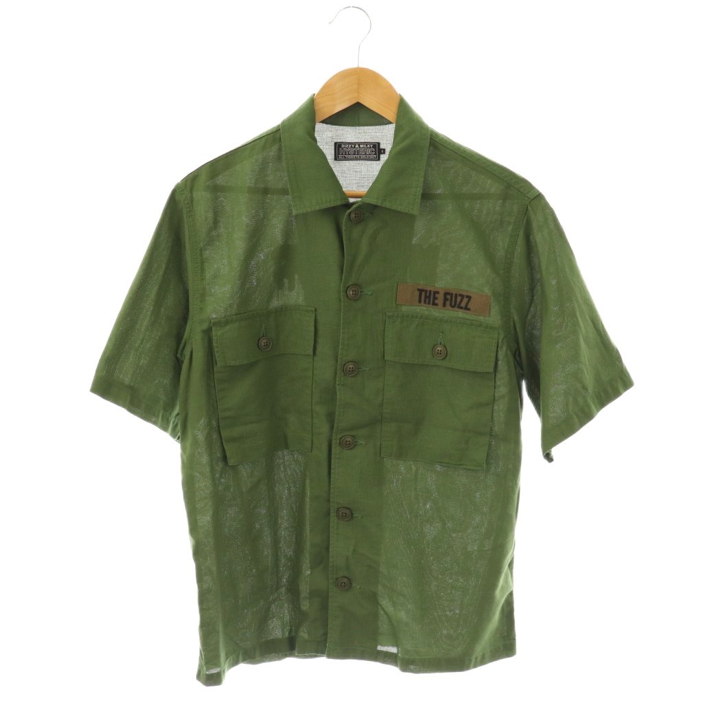 【中古】ヒステリックグラマー HYSTERIC GLAMOUR 23SS STRAWBERRY RACER 半袖シャツ 前開き S カーキ マルチカラー 02232AH03 /DO ■OS メンズ 【ベクトル 古着】 250829