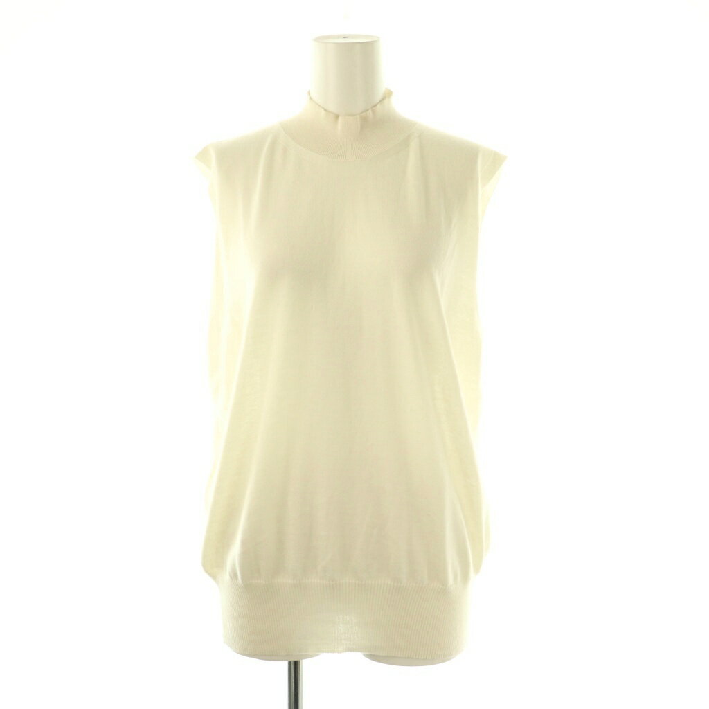 【中古】ブラミンク BLAMINK コットンシルクカシミヤ18G ノースリーブニット カットソー プルオーバー ..