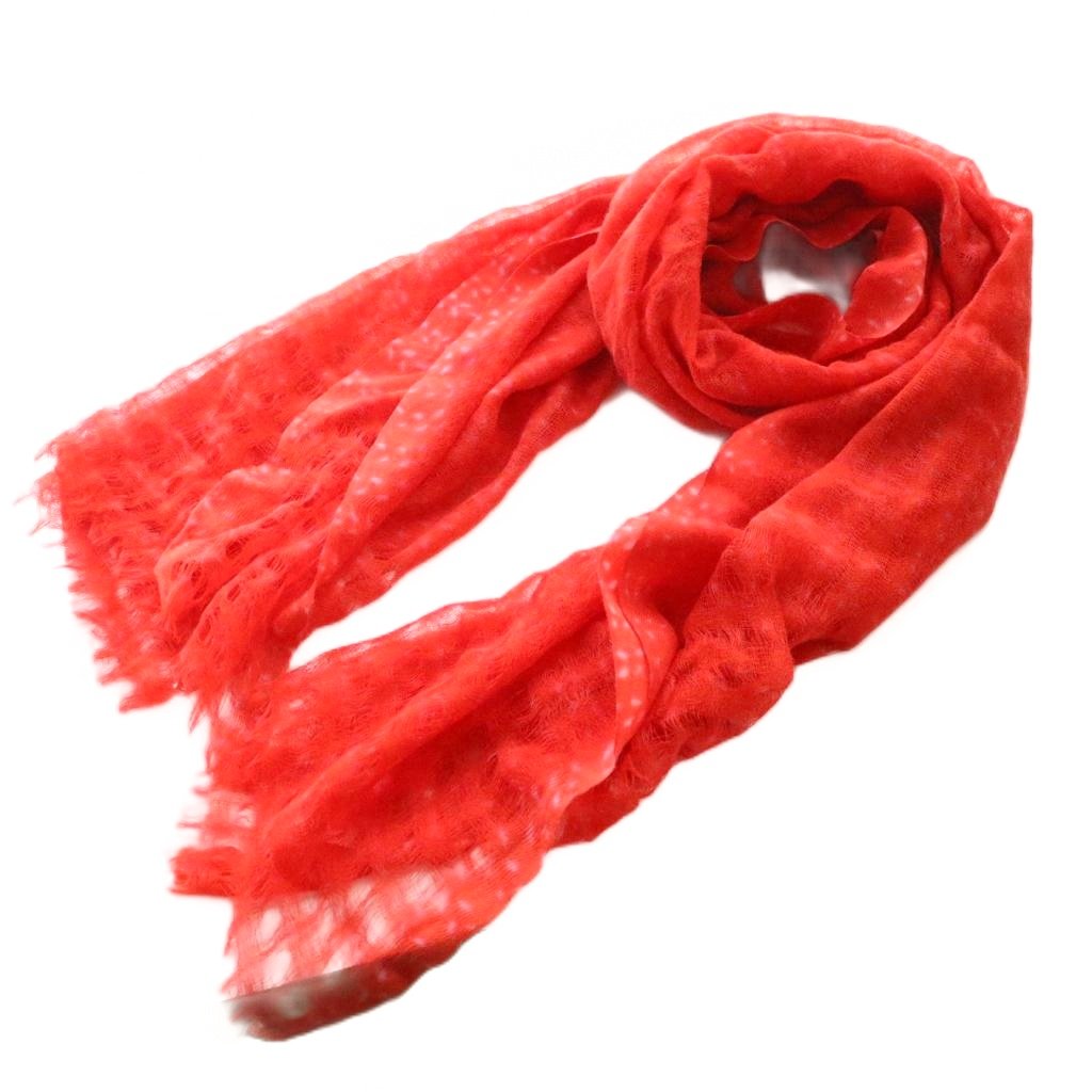 【中古】カディアンドコー Khadi&Co. ウールロングストール マフラー 赤 レッド /SS ■OS レディース 【..