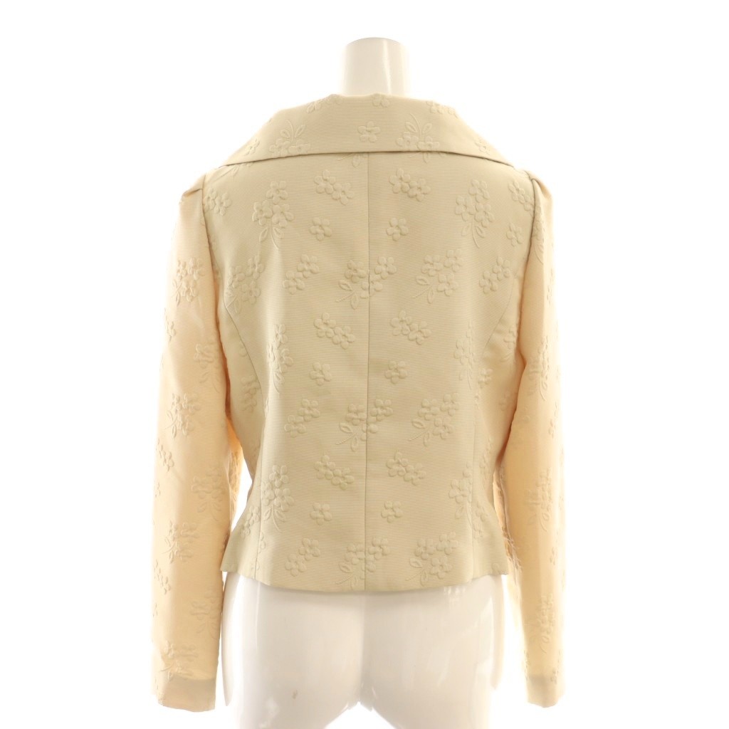 【中古】エムズグレイシー M'S GRACY フラワージャガード ジャケット スカート セットアップ 上下 38 ベージュ /AT ■OS レディース 【ベクトル 古着】 251002