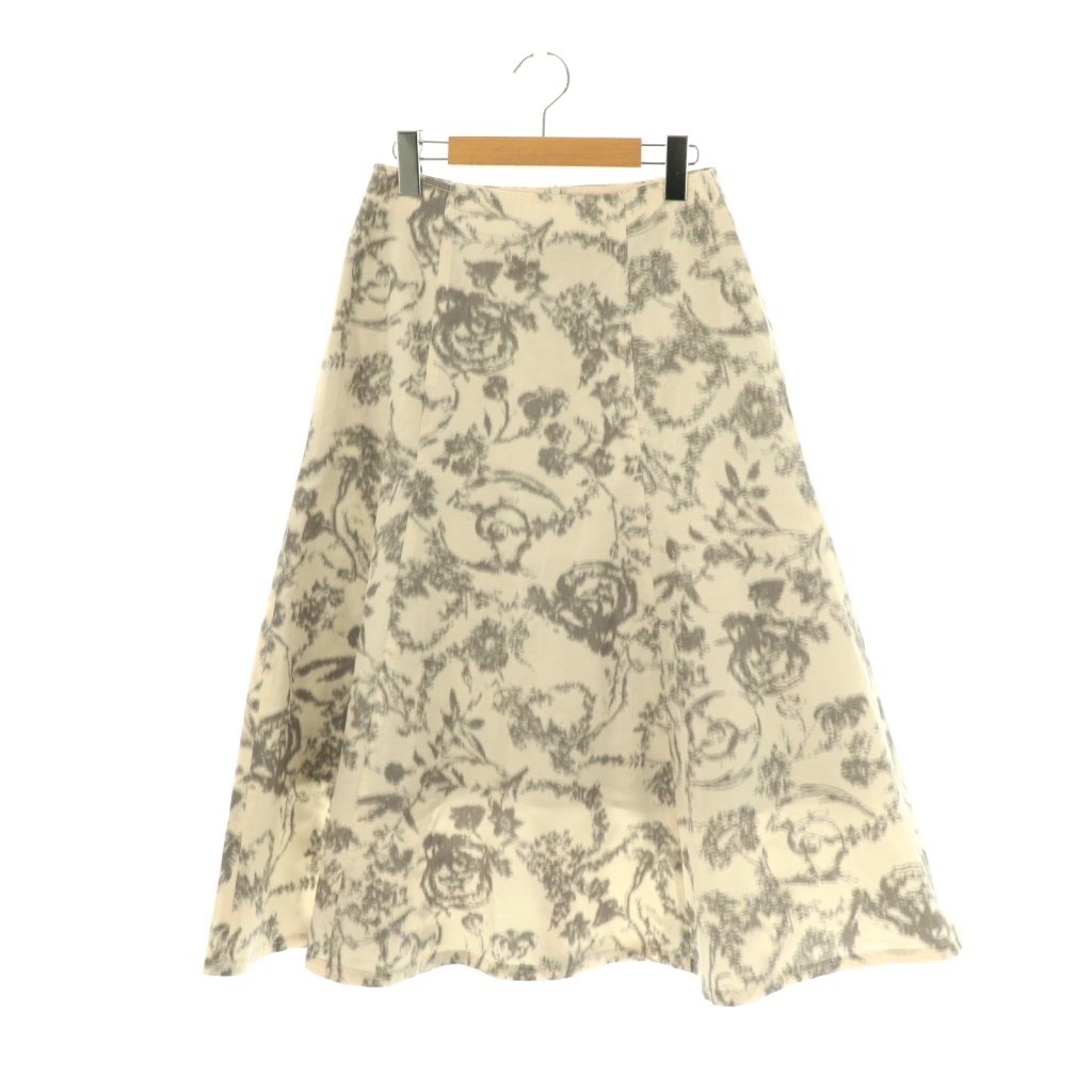 【中古】イエナ IENA かすれジャガードフレアスカート ロング 36 アイボリー グレー /DF ■OS レディース 【ベクトル 古着】 251008(4)