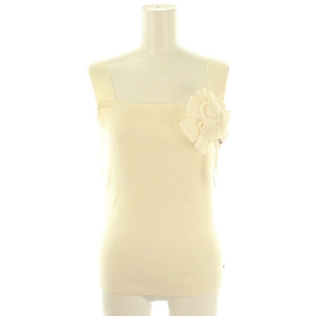 【中古】トゥービーシック TO BE CHIC コサージュ付きニットスリーブレスカットソー プルオーバー 2 ア..