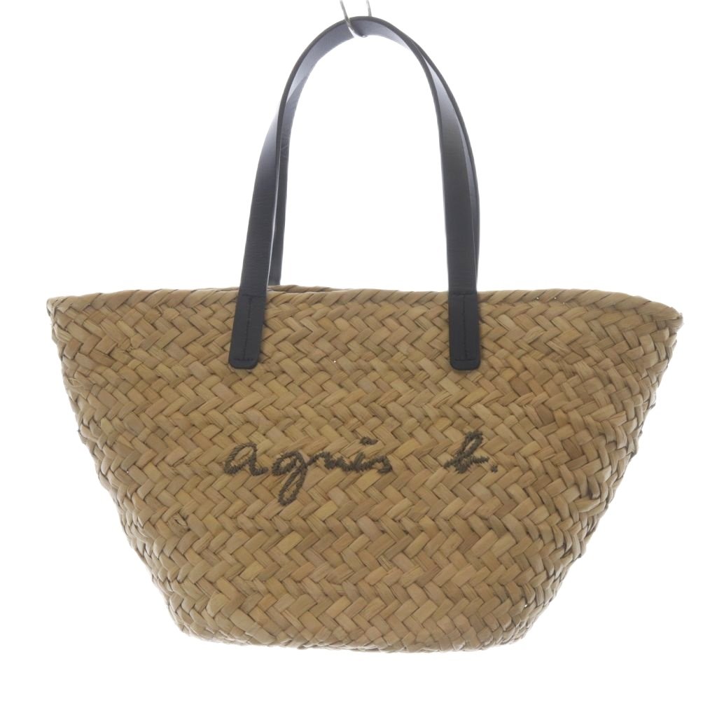 【中古】アニエスベー agnes b. ロゴ かごバッグ ハン