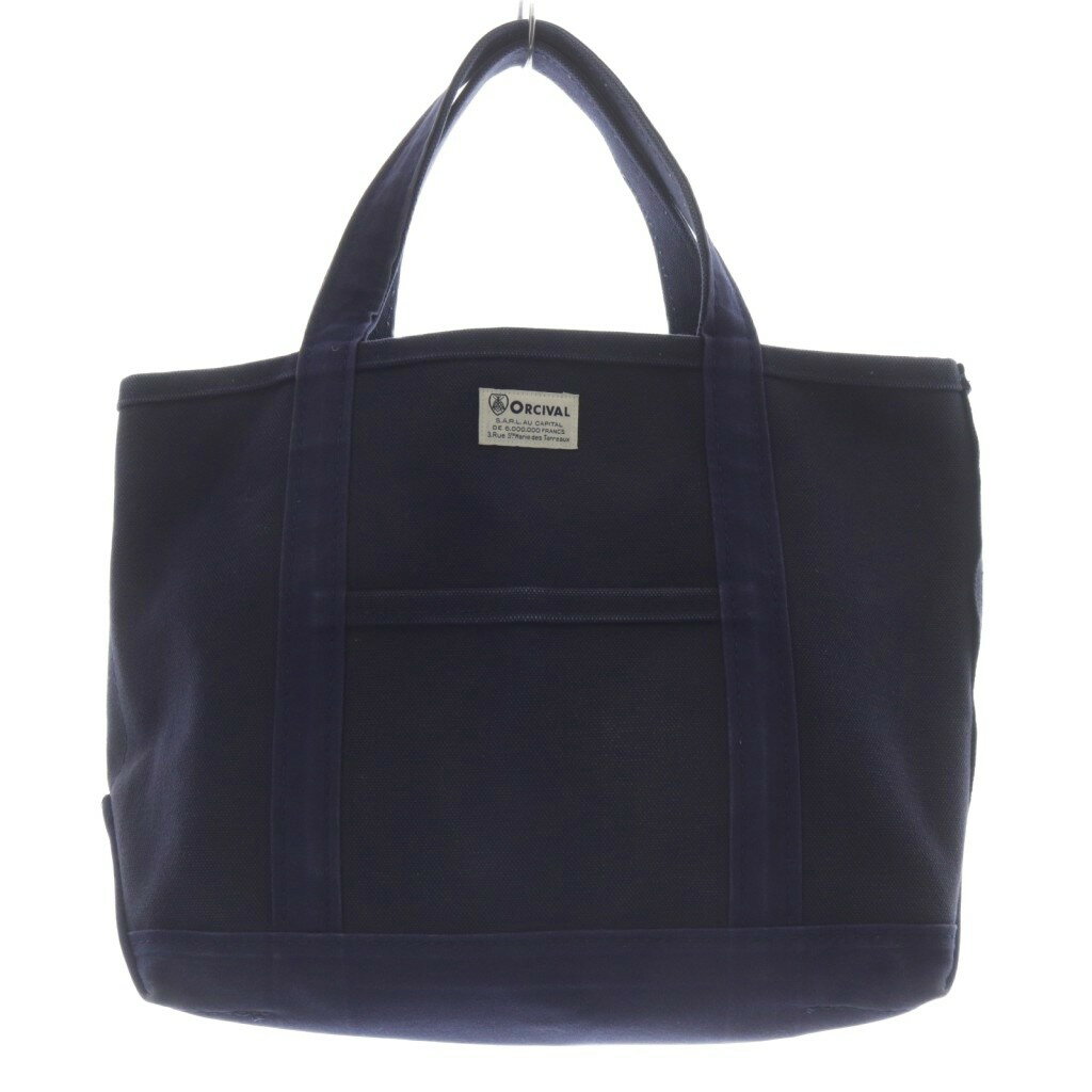 【中古】オーチバル ORCIVAL オーシバル キャンバス トートバッグ ハンドバッグ ロゴ 紺 ネイビー /SR ..