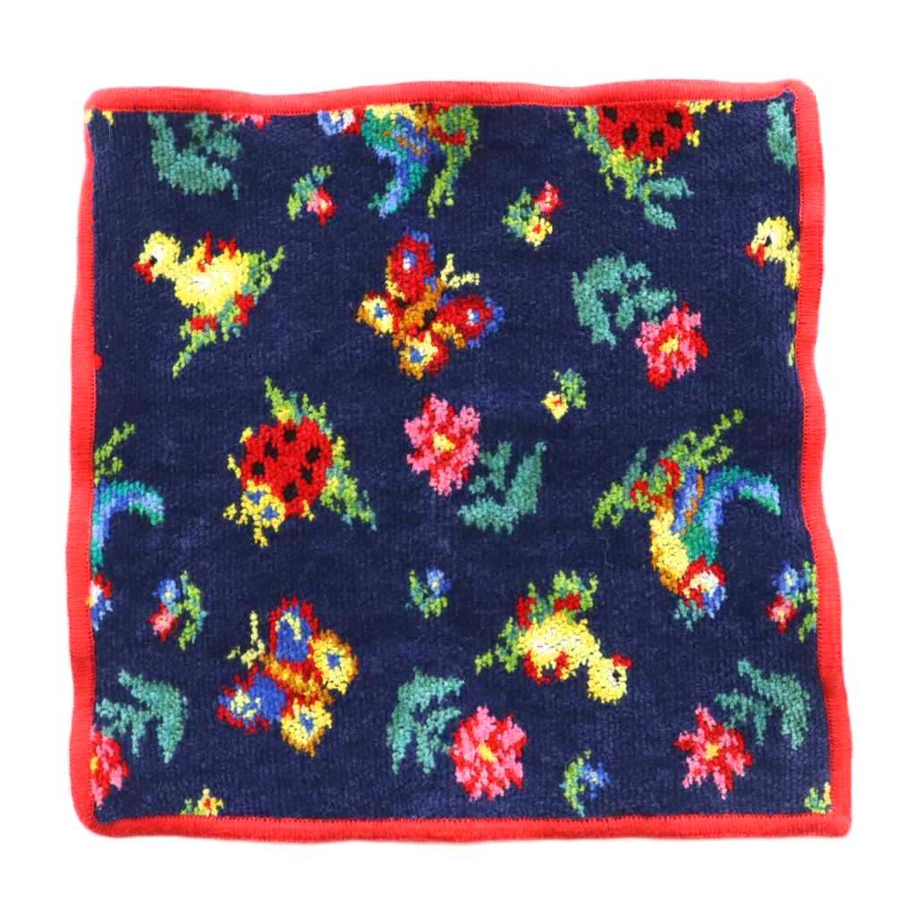 【中古】フェイラー FEILER ハンカチ ハイジ マルチカラー 紺 ネイビー 赤 レッド /SS ■OS レディース 【ベクトル 古着】 251103