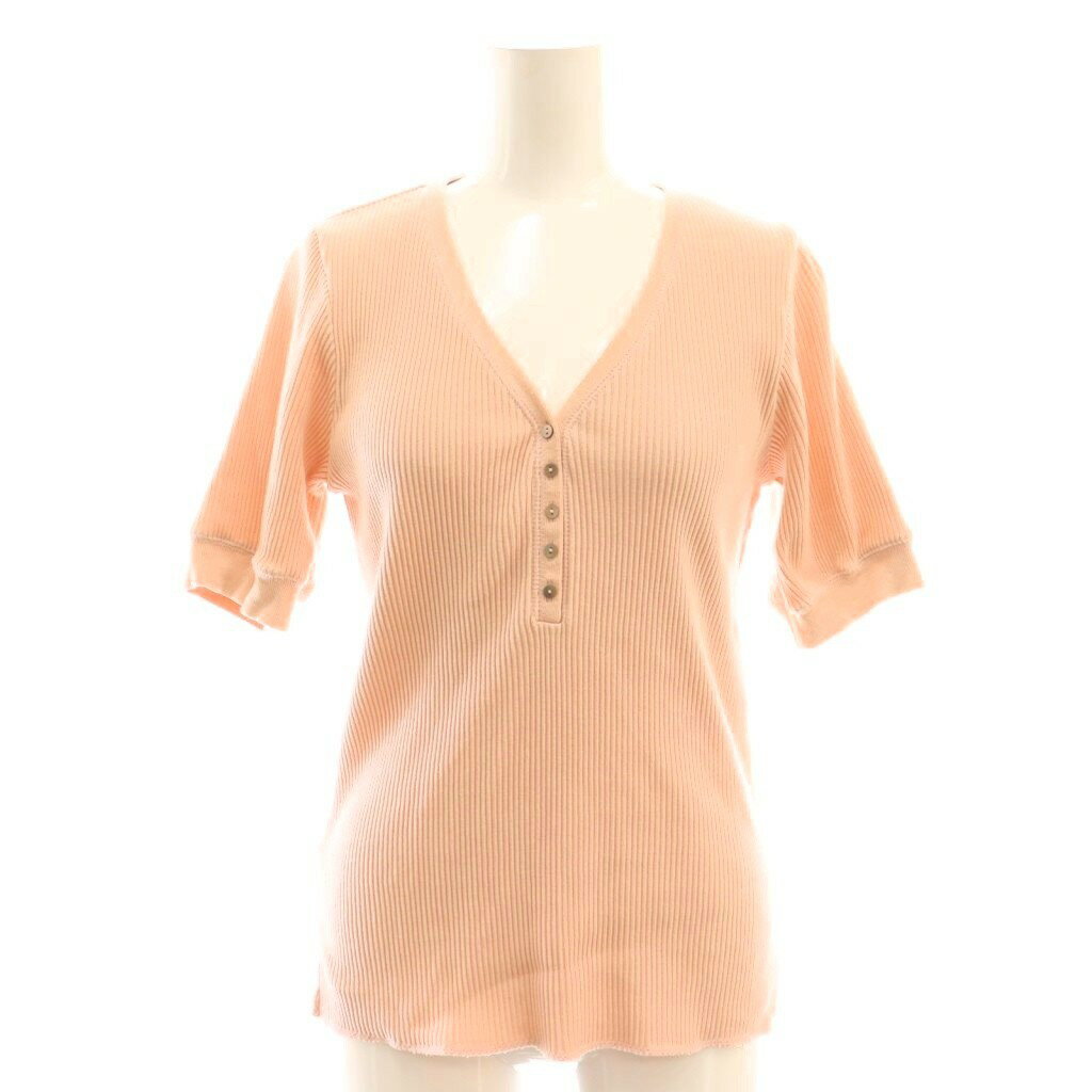 【中古】ルーニィ LOUNIE リブ ヘンリーネック カットソー 半袖 38 ピンク /DF ■OS レディース 【ベクトル 古着】 251021(4)