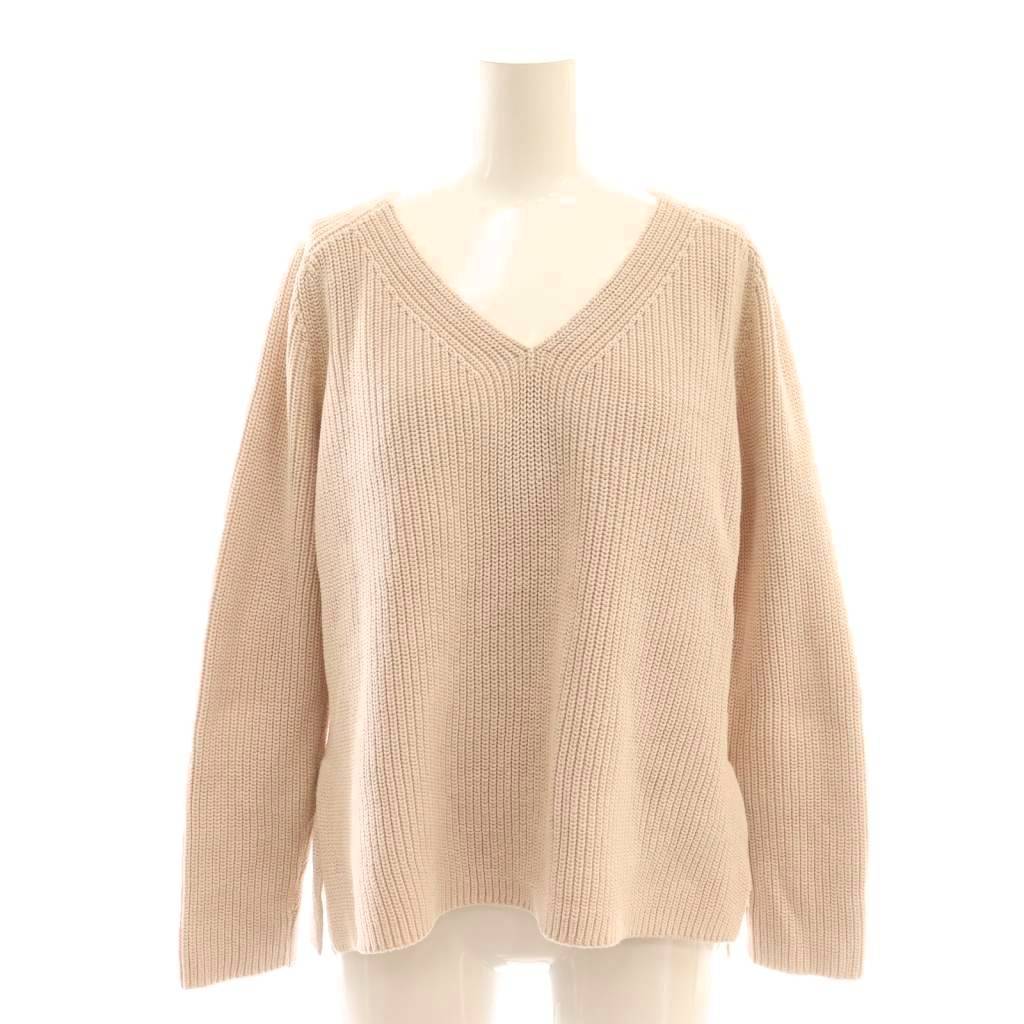 【中古】ユナイテッドアローズ UNITED ARROWS コットン Vネックニット セーター プルオーバー ピンク /..