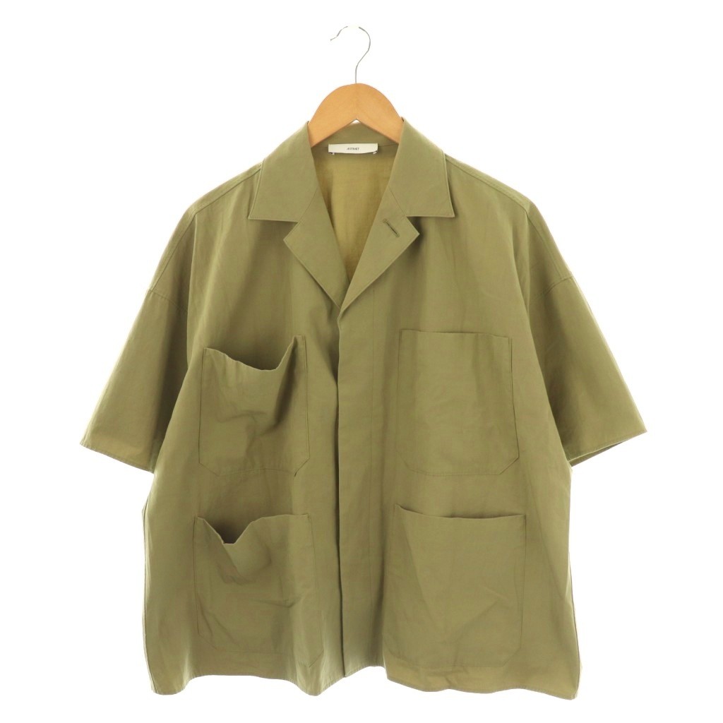 【中古】アストラット ASTRAET オープンカラー 4ポケット シャツ 半袖 カーキ /DF ■OS レディース 【ベ..