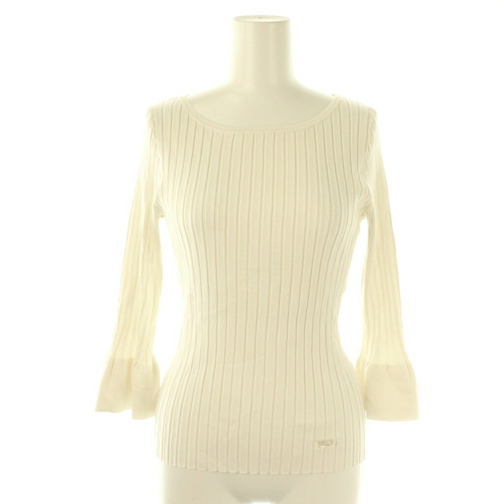 【中古】ブルーレーベルクレストブリッジ BLUE LABEL CRESTBRIDGE ベルスリーブ リブニット カットソー..