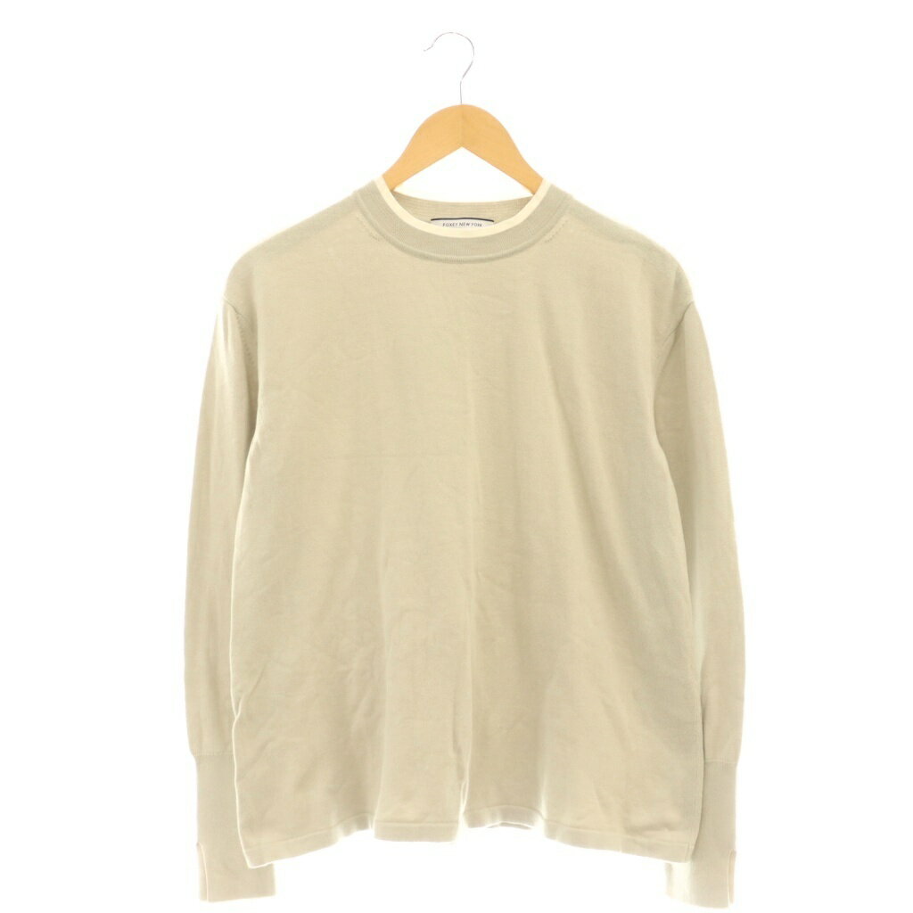【中古】フォクシーニューヨーク FOXEY NEW YORK コットン ニット プルオーバー 長袖 38 グレー 38227 ..