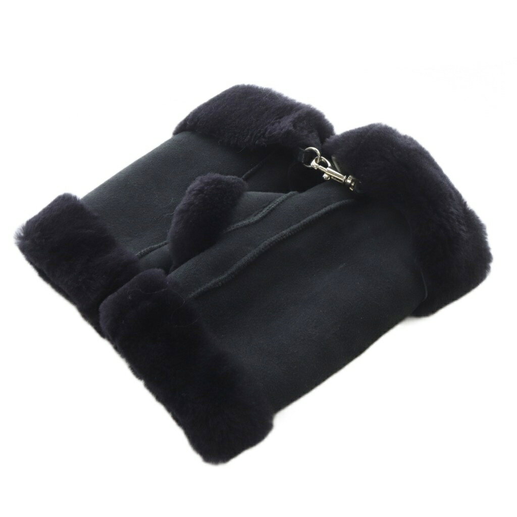 【中古】ガシュロウアンドコール GUSHLOW & COLE ムートングローブ 手袋 羊革 紺 ネイビー /SR レディ..