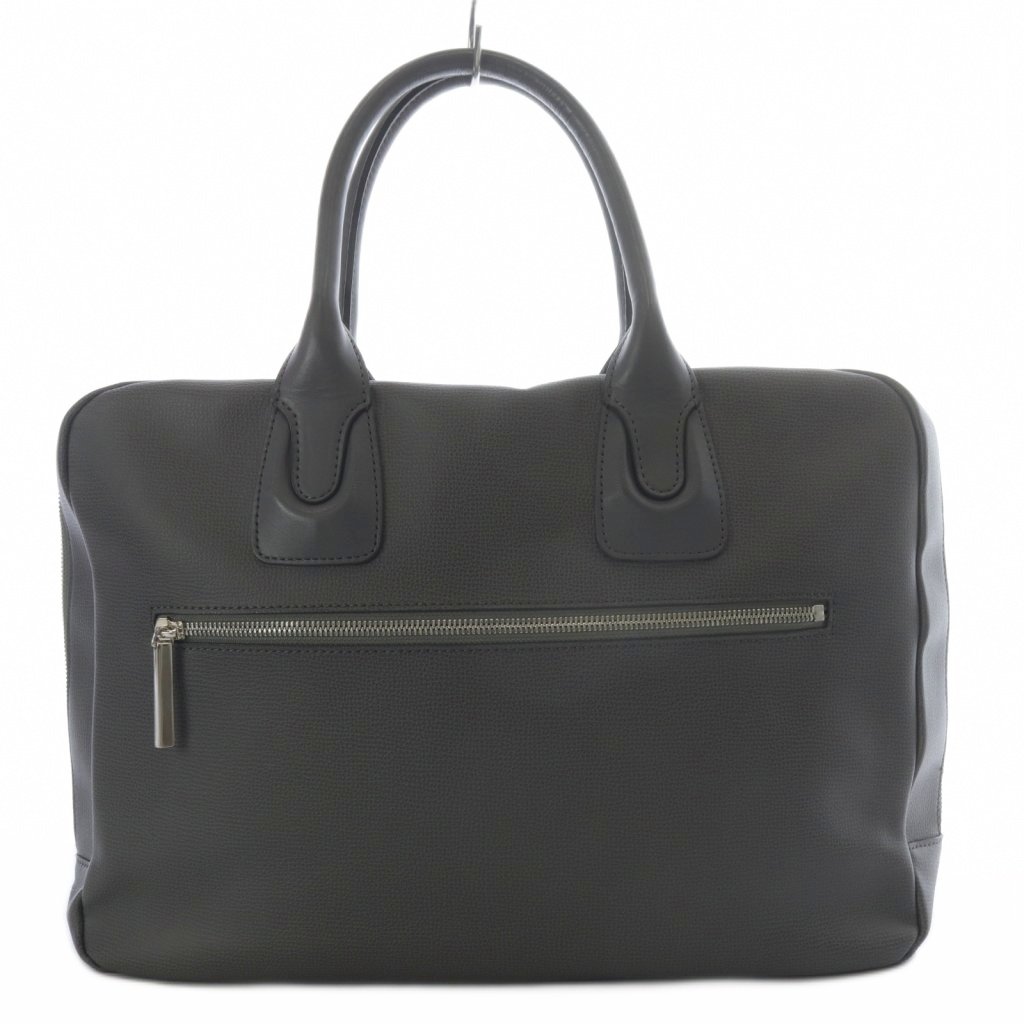 【中古】デンハマノ 傳濱野 レザービジネス バッグブリーフケース トートバッグ ハンドバッグ グレー /..