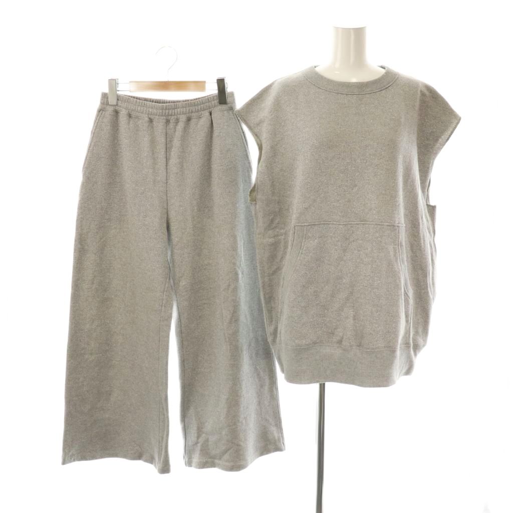 【中古】アストラット ASTRAET ラメ 裏毛 スウェット セットアップ イージーパンツ フレンチスリーブ 0..