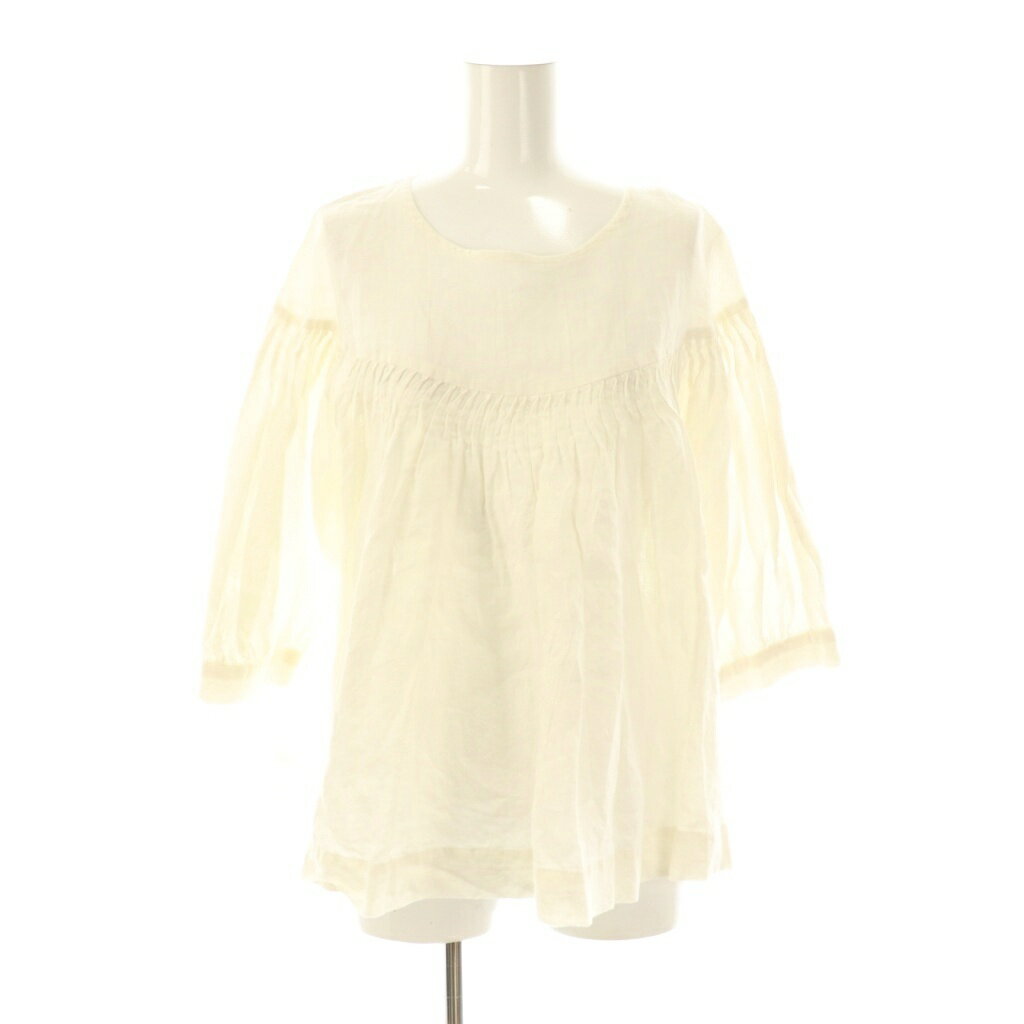 【中古】ハウピア haupia リネンブラウス 七分袖 38 ホワイト /HK ■OS レディース  ...