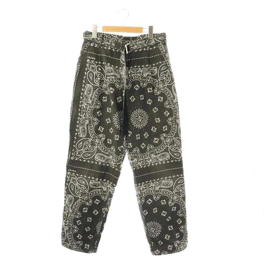 【中古】サカイ sacai 22-02691MBandana Print Pantsパンツ ストレート ペイズリー柄 ジッパーフライ コットン 1 グレー 黒 白 /NR ■OS ■SH メンズ 【ベクトル 古着】 251117