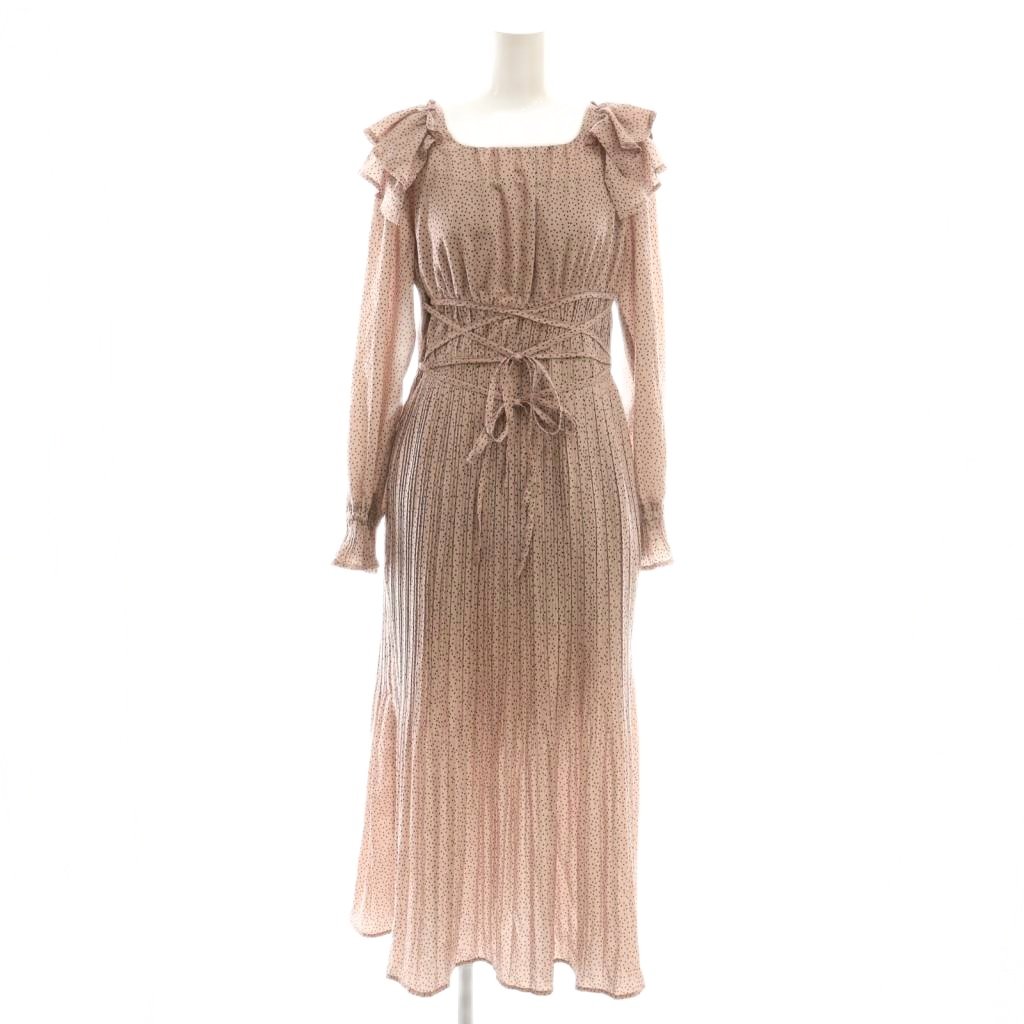 【中古】ウィルセレクション WILLSELECTION ドット柄フリルワンピース M ピンク ブラック /DO ■OS レディース 【ベクトル 古着】 251118