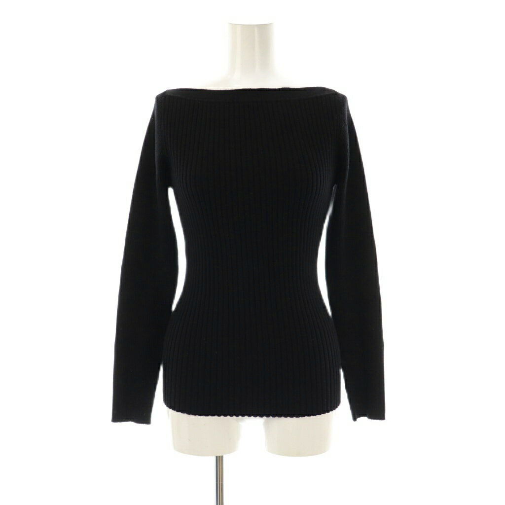 【中古】マディソンブルー MADISONBLUE パールボタンリブニット カットソー 長袖 1 ブラック /DO ■OS ..