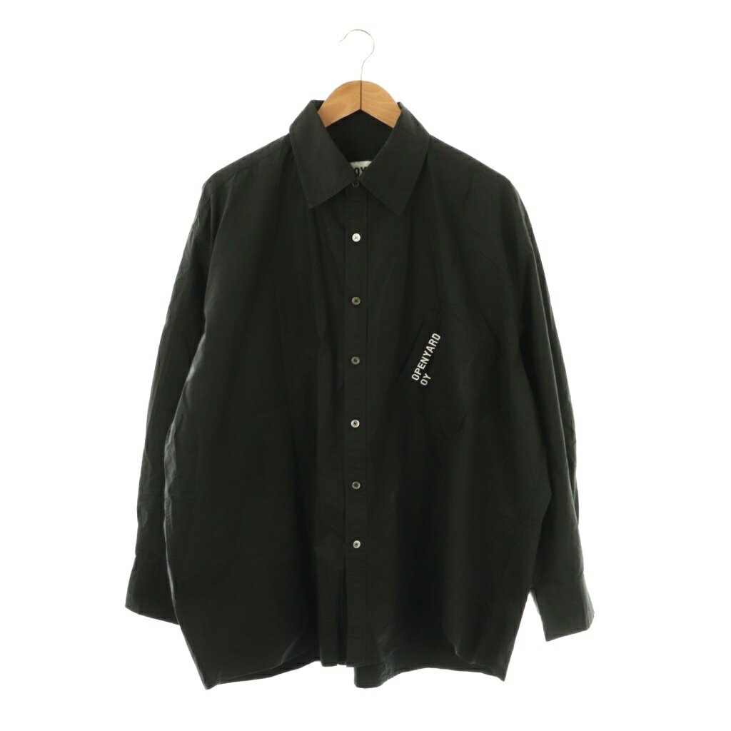 【中古】オーワイ OY ロゴ刺繍長袖シャツ 2 ブラック /DO ■OS メンズ 【ベクトル 古着】 251117