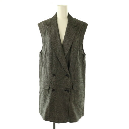 【中古】ガリャルダガランテ GALLARDAGALANTE 24SS リネンダブルベスト 前開き F ダークグレー /NR ■OS レディース 【ベクトル 古着】 251202