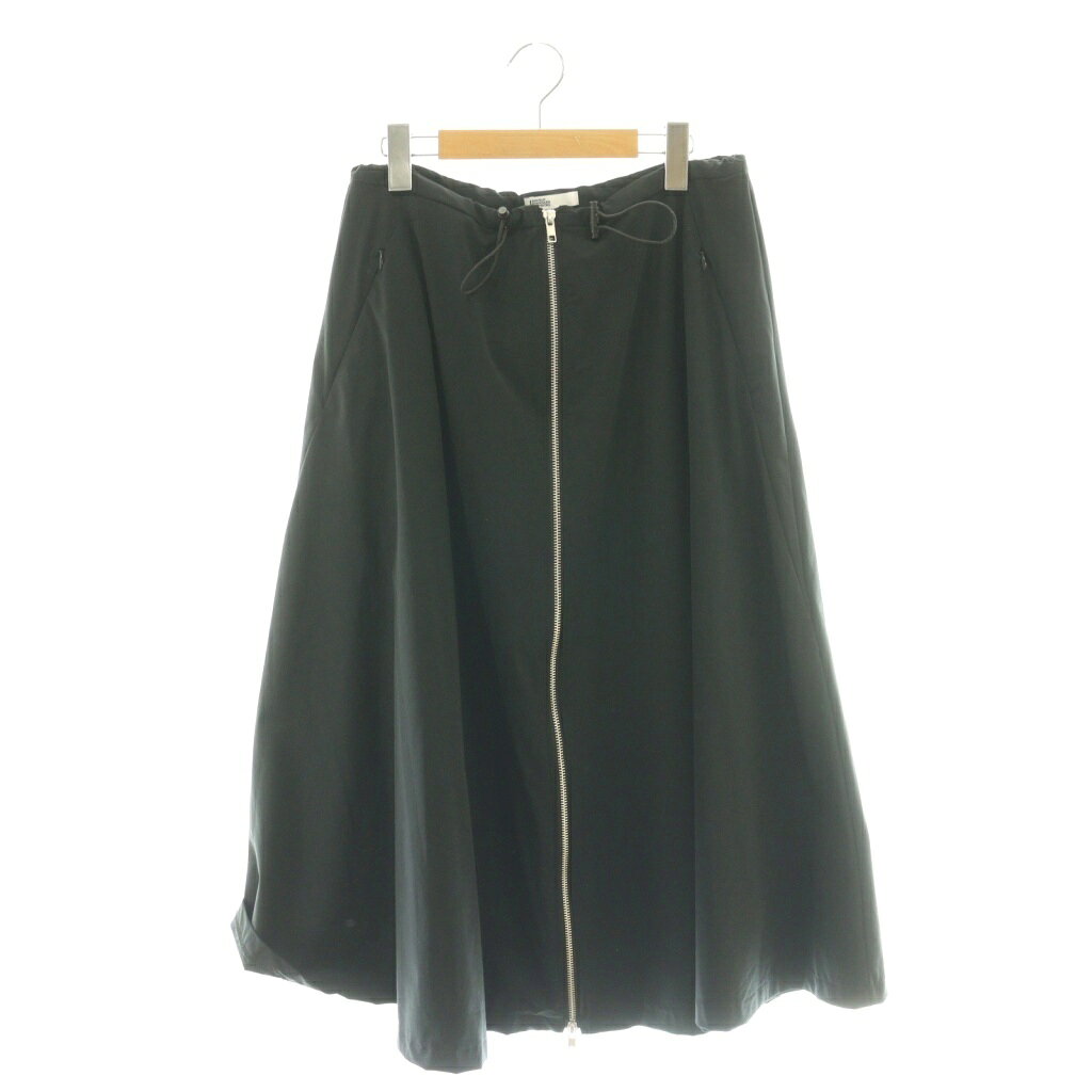 【中古】ダブルスタンダードクロージング ダブスタ DOUBLE STANDARD CLOTHING 25SS ジップ ロングスカート フレアスカート 38 ブラック /DF ■OS レディース 【ベクトル 古着】 251226