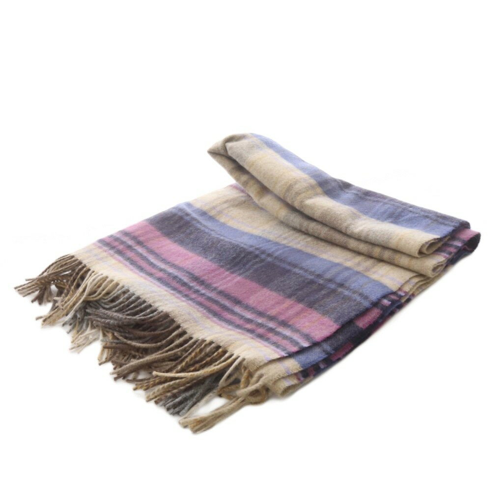 【中古】ジョンストンズオブエルガン Johnstons of Elgin ストール マフラー チェック カシミヤ フリンジ マルチカラー /YO38 レディース 【ベクトル 古着】 251226