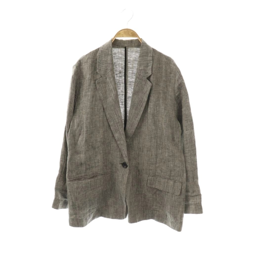 【中古】スピック&スパン Spick&Span 24SS リネンエアリージャケット テーラードジャケット ヘリンボーン 36 グレー /DF ■OS ■SH レディース 【ベクトル 古着】 251225