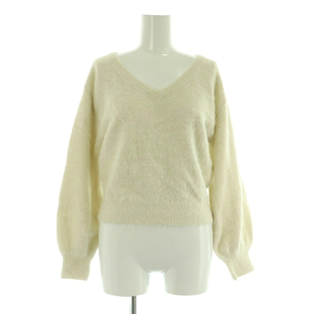 【中古】ウィルセレクション WILLSELECTION ラメニットクロップドプルオーバー セーター F ホワイト /MY ■OS レディース 【ベクトル 古着】 260116