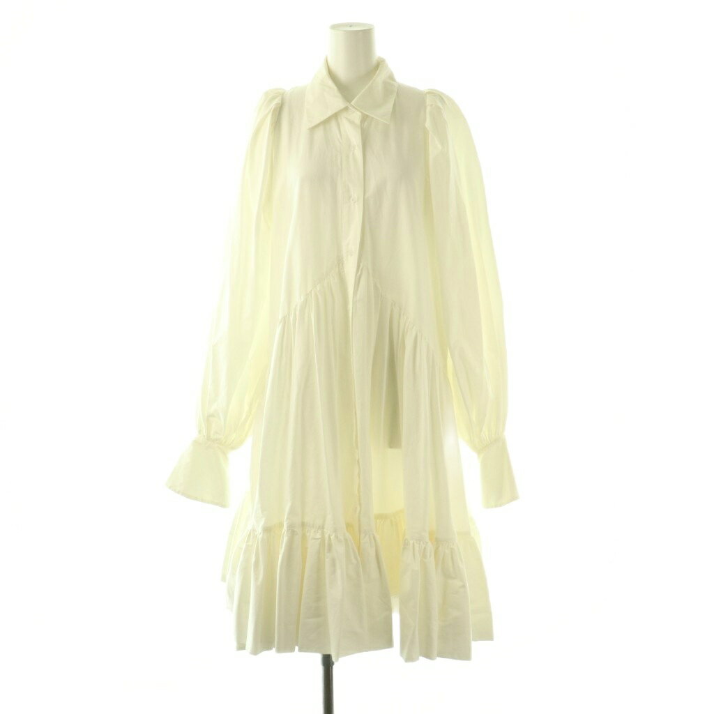 【中古】ラベルエチュード la belle Etude バルーンボリュームシャツワンピース 長袖 ミモレ ロング F オフホワイト /NR ■OS ■SH レディース 【ベクトル 古着】 260123